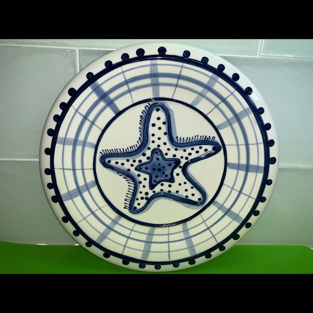 Stoneware Art by Blue Sky Bowl Starfish 4 plates